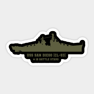 USS San Diego (CL-53) - US Naval Vessel Sticker